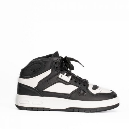 Sneakers înalți Negru/Alb-j2317-1