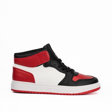 Sneakers înalți Negru/Roșu-j229-3